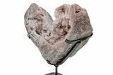 Sparkly, Pink Amethyst Geode Section on Metal Stand - Brazil #206973-4
